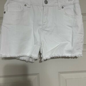Cat & Jack White Jean Shorts Distressed Frayed Hem